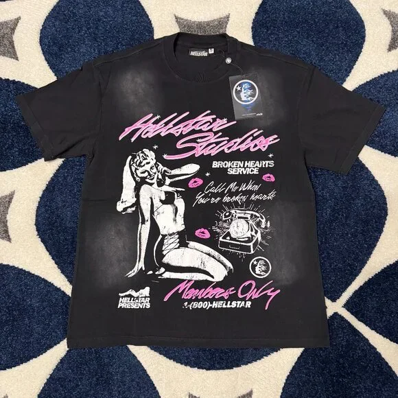 Hellstar Members Only Black T-Shirt Men’s Size Medium - Picture 1 of 3